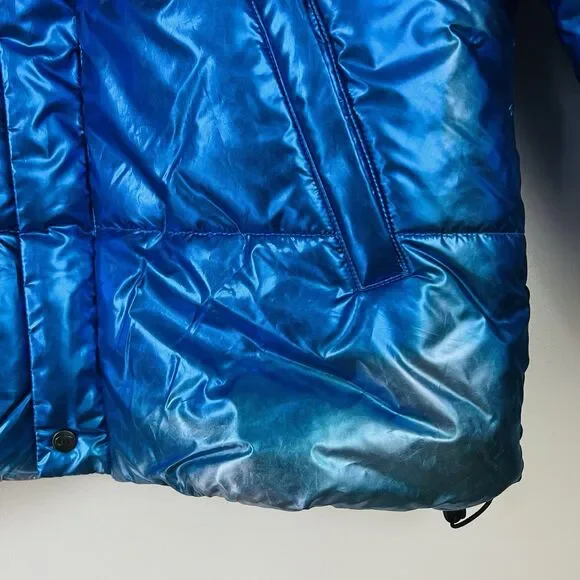 NWT Amazing CHAMPION x NASA Metallic Blue Puffer Space Jacket Puffer Coat Large - Picture 7 of 15